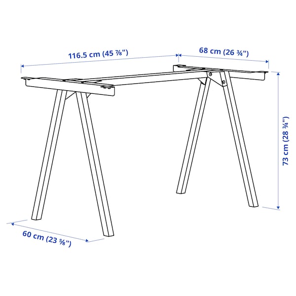 IKEA TROTTEN underframe for table top, white, 47 1/4x27 1/2x29 1/2 in , IKEA Sale | 63452WUPF