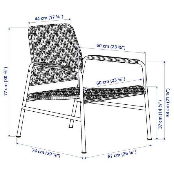 IKEA ULRIKSBERG armchair, rattan/anthracite , IKEA Sale | 21095VRGM