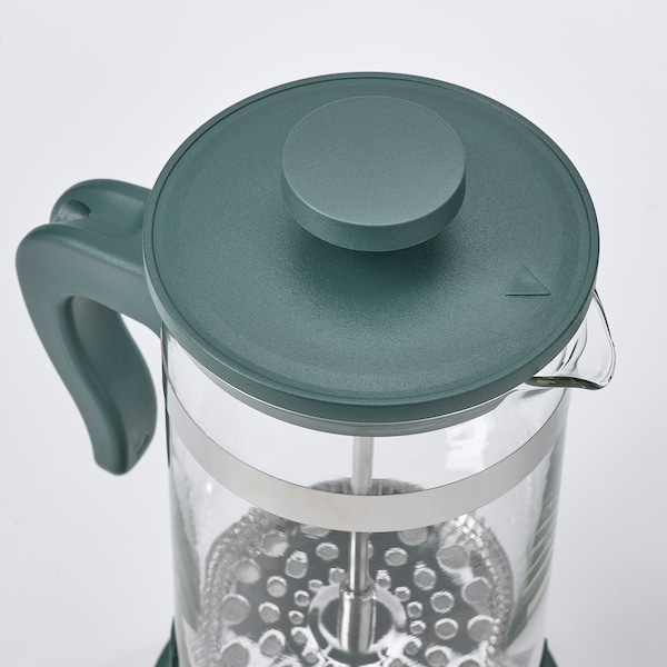 IKEA UPPHETTA French press coffee maker, glass/stainless steel dark gray-turquoise, 34 oz , IKEA Sale | 85247TWKN