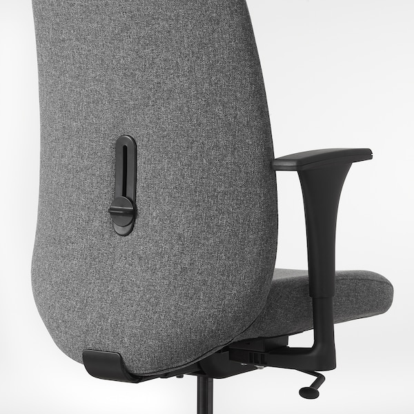 IKEA VALLFJÄLLET office chair with arm/headrest, Gunnared gray , IKEA Sale | 42975ABRY