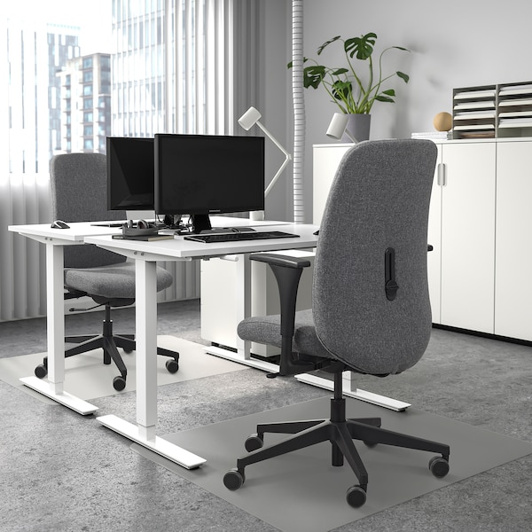 IKEA VALLFJÄLLET office chair with armrests, Gunnared gray , IKEA Sale | 38491MBZJ