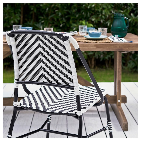 IKEA VASSHOLMEN chair, in/outdoor, black/white , IKEA Sale | 58796LDPS