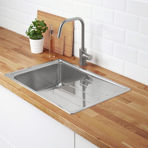 IKEA VATTUDALEN single bowl top mount sink, stainless steel, 27 1/8x18 1/2 in , IKEA Sale | 14972SNOU