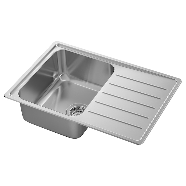 IKEA VATTUDALEN single bowl top mount sink, stainless steel, 27 1/8x18 1/2 in , IKEA Sale | 14972SNOU