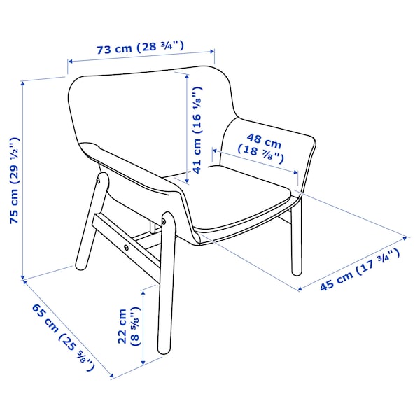 IKEA VEDBO Armchair, Gunnared dark gray, Height including back cushions: 29  1/2 in , IKEA Sale | 49728RWQX