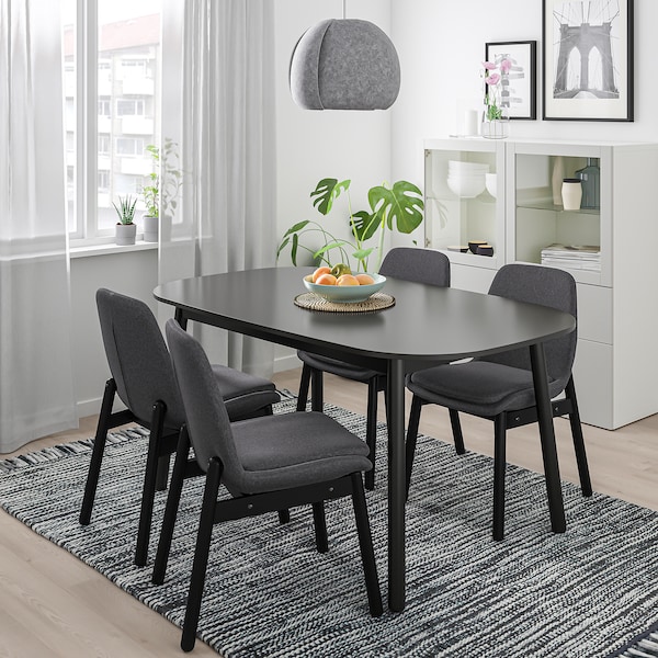 IKEA VEDBO Chair, black, Gunnared dark gray , IKEA Sale | 15946DCFX