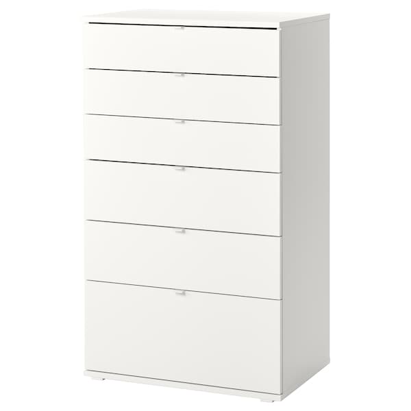 IKEA VIHALS 6-drawer dresser, white/anchor/unlock function, 27 1/2x18 1/2x47 1/4 in , IKEA Sale | 04735VXJR