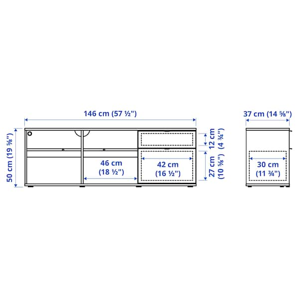 IKEA VIHALS TV unit, white, 57 1/2x14 5/8x19 5/8 in , IKEA Sale | 94813YASH