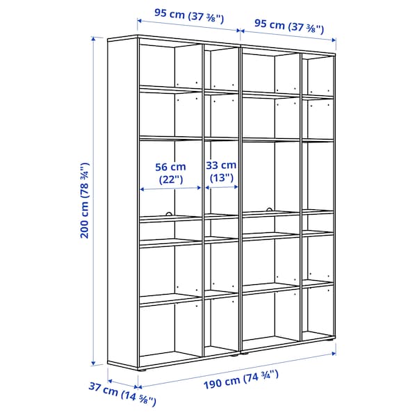 IKEA VIHALS shelving combination, dark gray, 74 3/4x14 5/8x78 3/4 in , IKEA Sale | 87263VFPX