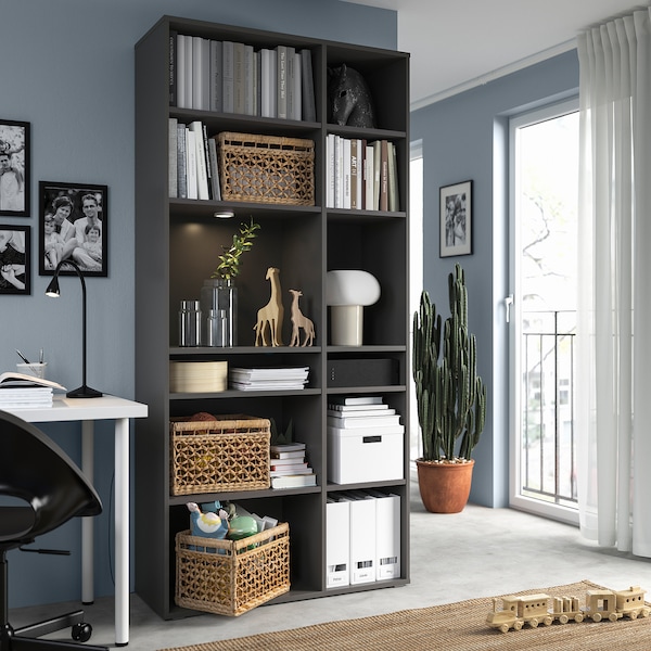 IKEA VIHALS shelving unit with 10 shelves, dark gray, 37 3/8x14 5/8x78 3/4 in , IKEA Sale | 07516LOEA