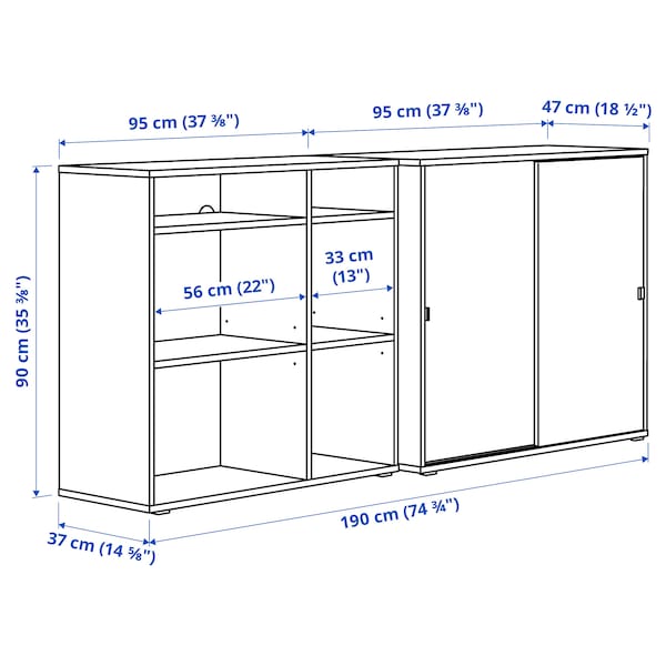 IKEA VIHALS storage combination, dark gray, 74 3/4x18 1/2x35 3/8 in , IKEA Sale | 60725BTCJ