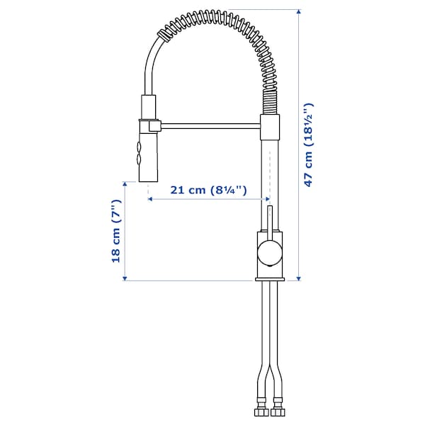 IKEA VIMMERN kitchen faucet with handspray, stainless steel color , IKEA Sale | 48017HPFD