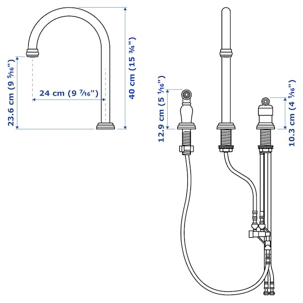 IKEA VITHAVET kitchen faucet/separate handspray, chrome plated , IKEA Sale | 97315DBOT