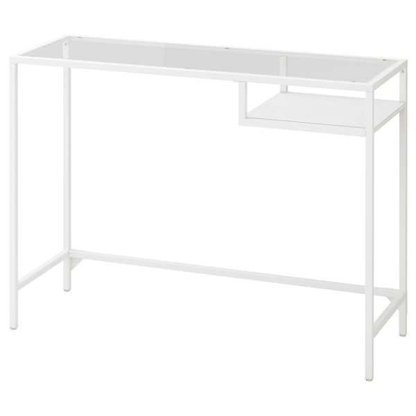 IKEA VITTSJÖ Laptop table, white, glass, 39  3/8x14  1/8 in , IKEA Sale | 37865BNRS