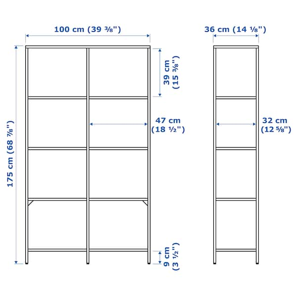 IKEA VITTSJÖ Shelf unit, white, glass, Width: 39  3/8 in , IKEA Sale | 09167GWOI