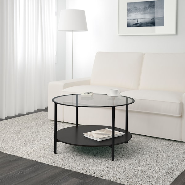 IKEA VITTSJÖ coffee table, black-brown/glass, 29 1/2 in , IKEA Sale | 09254KRCF