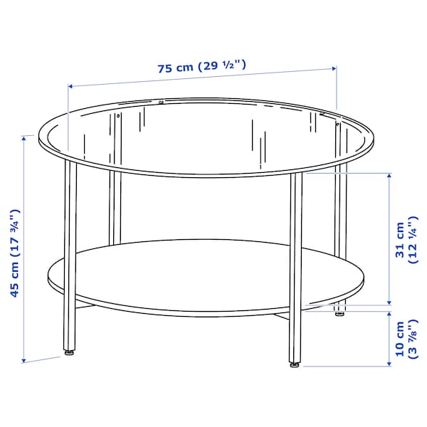 IKEA VITTSJÖ coffee table, black-brown/glass, 29 1/2 in , IKEA Sale | 09254KRCF