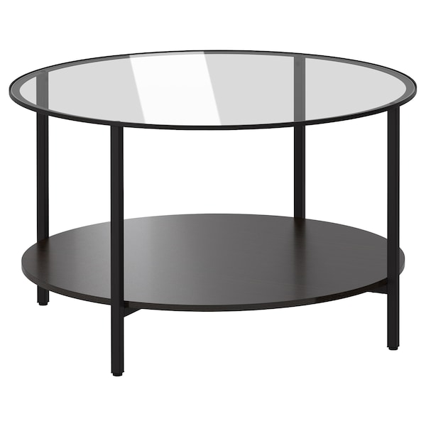 IKEA VITTSJÖ coffee table, black-brown/glass, 29 1/2 in , IKEA Sale | 09254KRCF