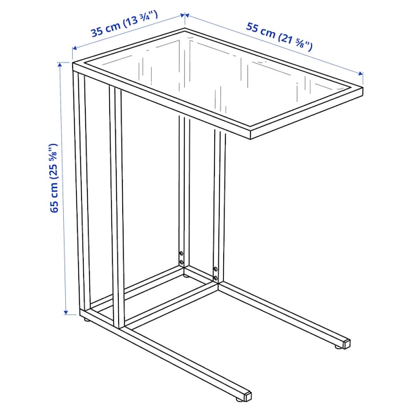 IKEA VITTSJÖ laptop stand, black-brown/glass, 13 3/4x25 5/8 in , IKEA Sale | 65942JMXP