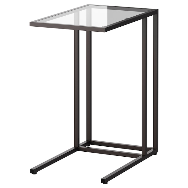 IKEA VITTSJÖ laptop stand, black-brown/glass, 13 3/4x25 5/8 in , IKEA Sale | 65942JMXP