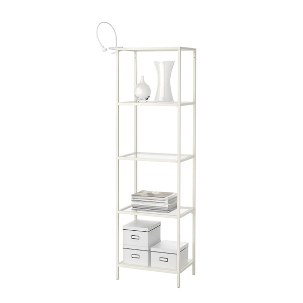 IKEA VITTSJÖ shelf unit, white/glass, 20 1/8x68 7/8 in , IKEA Sale | 19804EPWN