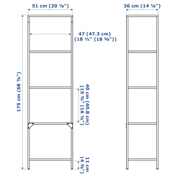 IKEA VITTSJÖ shelf unit, white/glass, 20 1/8x68 7/8 in , IKEA Sale | 19804EPWN