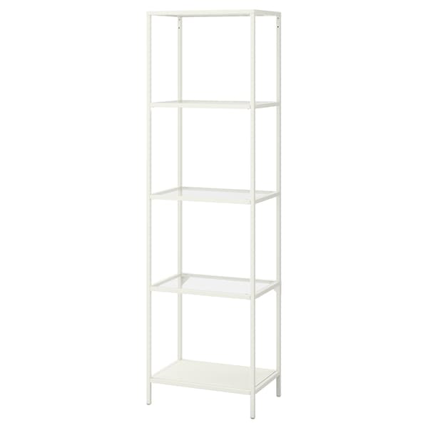 IKEA VITTSJÖ shelf unit, white/glass, 20 1/8x68 7/8 in , IKEA Sale | 19804EPWN