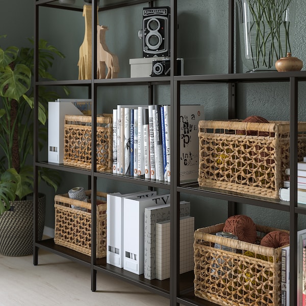 IKEA VITTSJÖ storage combination, black-brown/glass, 78 3/4x14 1/8x68 7/8 in , IKEA Sale | 08419YZAS