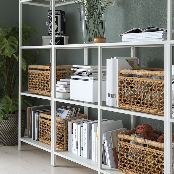 IKEA VITTSJÖ storage combination, white/glass, 79 1/2x14 1/8x68 7/8 in , IKEA Sale | 01829BLCJ