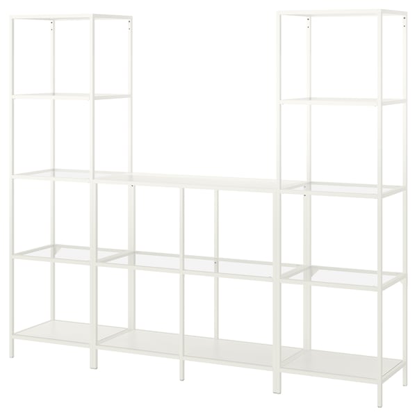 IKEA VITTSJÖ storage combination, white/glass, 79 1/2x14 1/8x68 7/8 in , IKEA Sale | 01829BLCJ