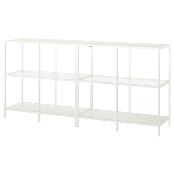 IKEA VITTSJÖ storage combination, white/glass, 78 3/4x14 1/8x36 5/8 in , IKEA Sale | 37481JQLC