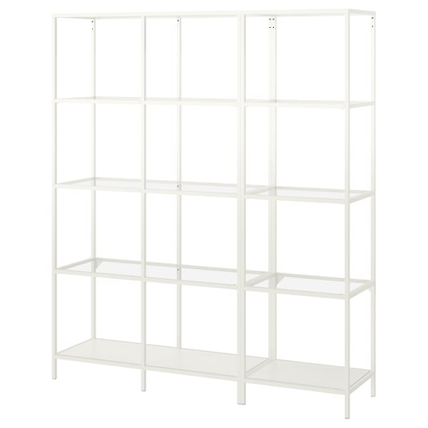 IKEA VITTSJÖ storage combination, white/glass, 59 1/2x14 1/8x68 7/8 in , IKEA Sale | 37942AXJI