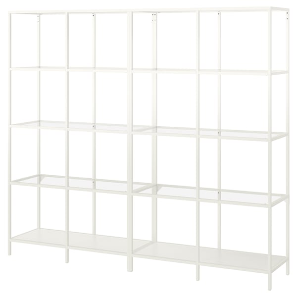 IKEA VITTSJÖ storage combination, white/glass, 78 3/4x14 1/8x68 7/8 in , IKEA Sale | 76439IMET