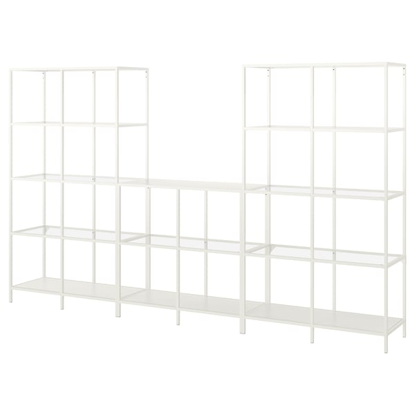 IKEA VITTSJÖ storage combination, white/glass, 118 1/8x14 1/8x68 7/8 in , IKEA Sale | 05182KTMR