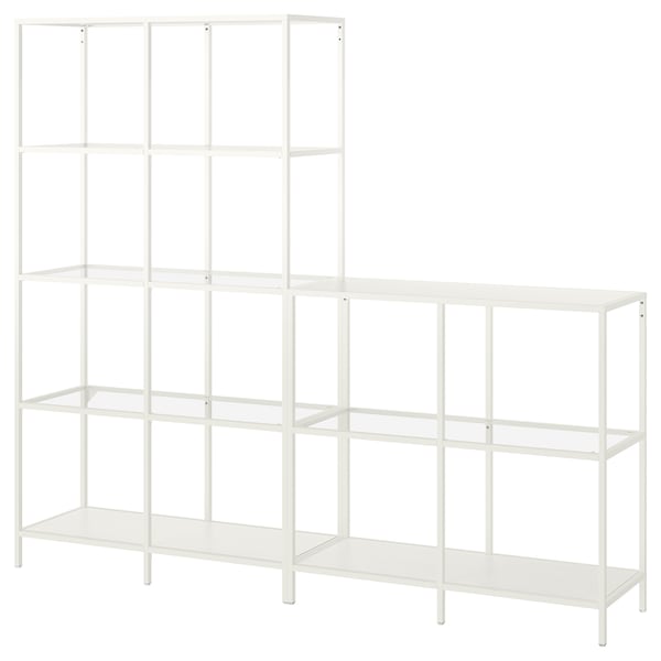 IKEA VITTSJÖ storage combination, white/glass, 78 3/4x14 1/8x68 7/8 in , IKEA Sale | 35920GHXU