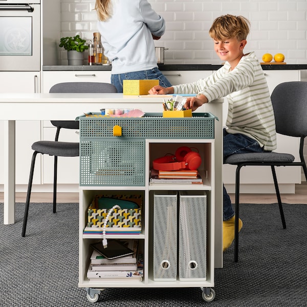 IKEA ÖVNING utility cart, white/gray-green, 21 1/4x13 in , IKEA Sale | 98074BCER