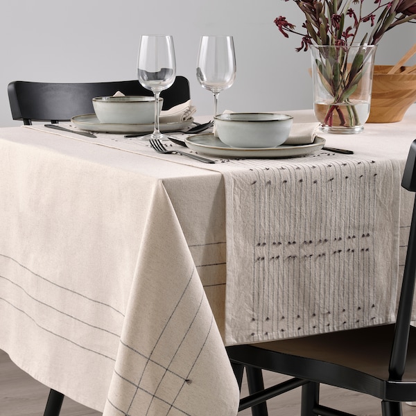 IKEA VÅRARV table runner, dark gray/natural, 14x59 in , IKEA Sale | 98610FGDB