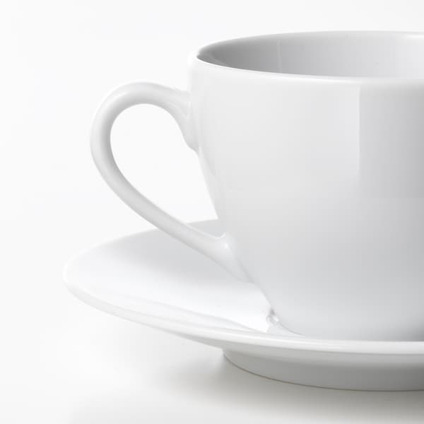 IKEA VÄRDERA coffee cup and saucer, white, 7 oz , IKEA Sale | 57819MFNG