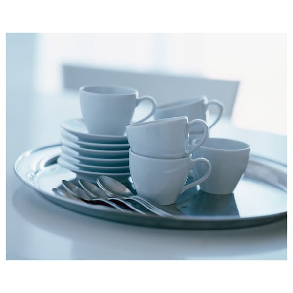 IKEA VÄRDERA coffee cup and saucer, white, 7 oz , IKEA Sale | 57819MFNG