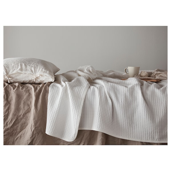 IKEA VÅRELD bedspread, white, 91x98 in , IKEA Sale | 05487YJQR