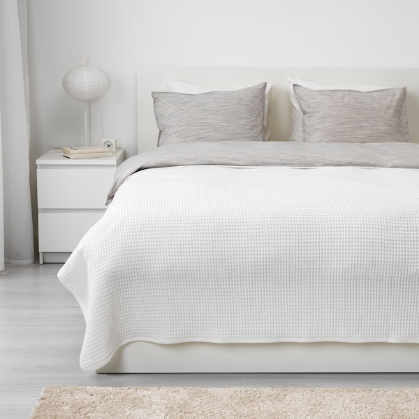 IKEA VÅRELD bedspread, white, 91x98 in , IKEA Sale | 05487YJQR